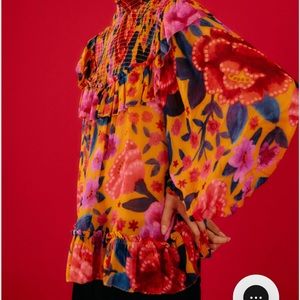 Farm Rio Yellow Floral Dream Blouse